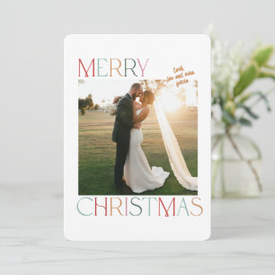 Jewel Tone Married Newlywed Christmas Card