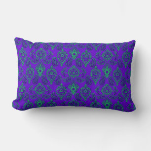 Jewel-Tone Ornate Paisley Design Lumbar Cushion