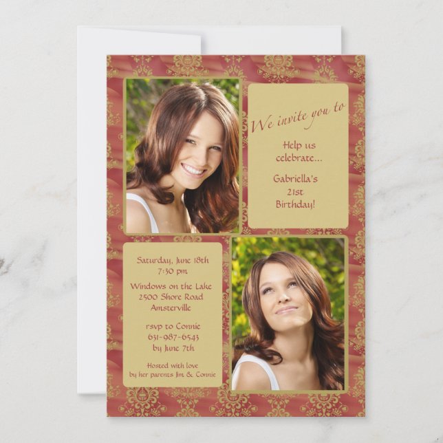 Jewel-tone Photo Invitation (Front)