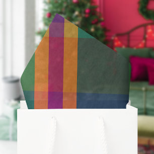 Jewel Tone Plaid Large Scale Pattern Tissue Paper