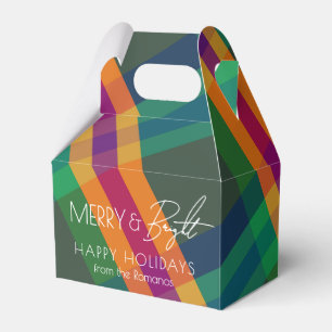 Jewel Tone Plaid Merry & Bright Christmas Favour Box