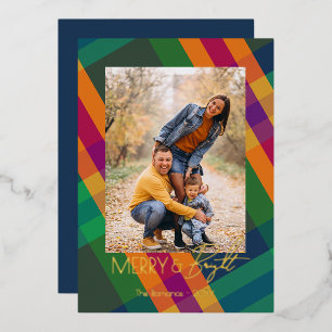 Jewel Tone Plaid Merry & Bright Christmas Photos