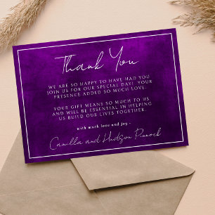 Jewel Tone Romance Amethyst Thank You Note Card