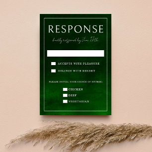 Jewel Tone Romance Emerald Wedding RSVP Card