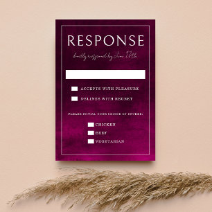 Jewel Tone Romance Garnet Wedding RSVP Card