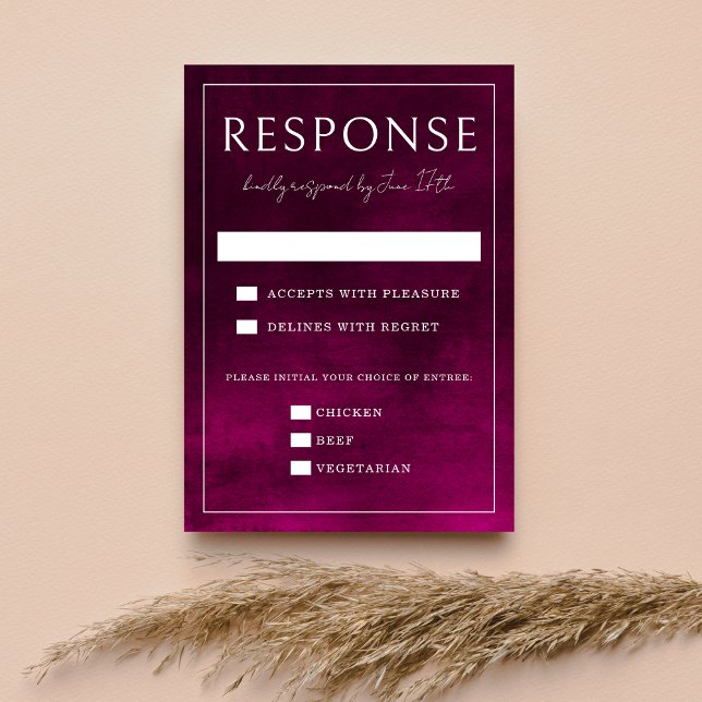 Jewel Tone Romance | Garnet | Wedding RSVP Card (Creator Uploaded)