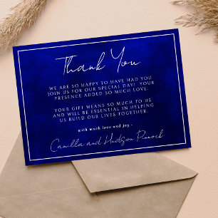 Jewel Tone Romance Sapphire Thank You Note Card