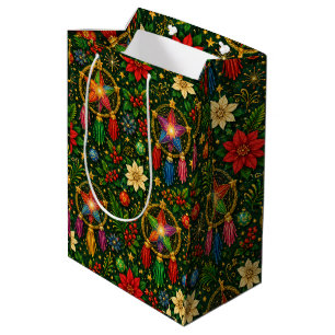 Jewel Tone Star Lantern Christmas Gift Bag