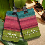 Jewel Tone Watercolor Stripes Custom Name Luggage Tag<br><div class="desc">A artsy, abstract painting with a funky design. A trendy design with rich colours and unique brush strokes. Items are easier to customise when you replace all text and photos first. If your art still needs to be adjusted, click on the Customise This button. This will take you to a...</div>