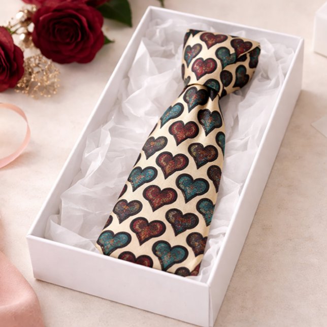 Jewel Toned Hearts Tie (Creator Uploaded)