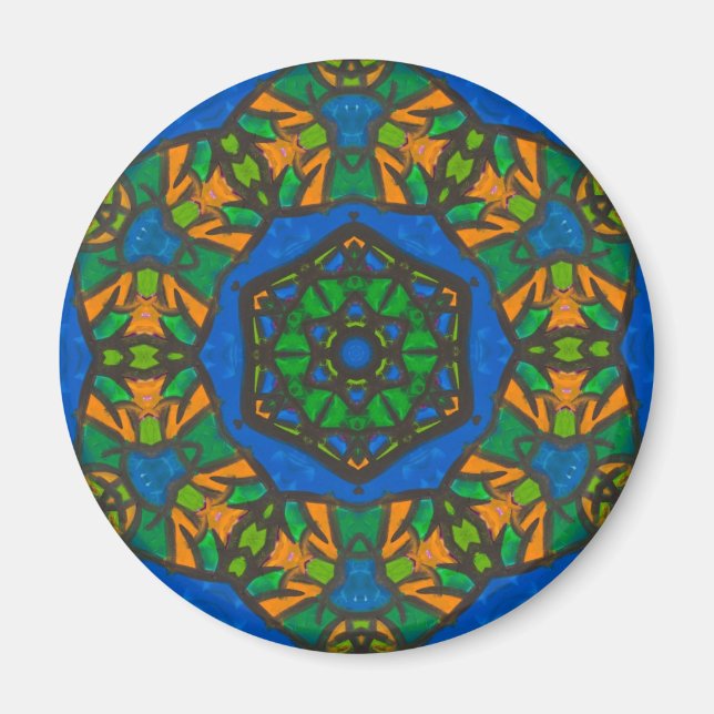 Jewel-toned Mandala Magnet (Front)