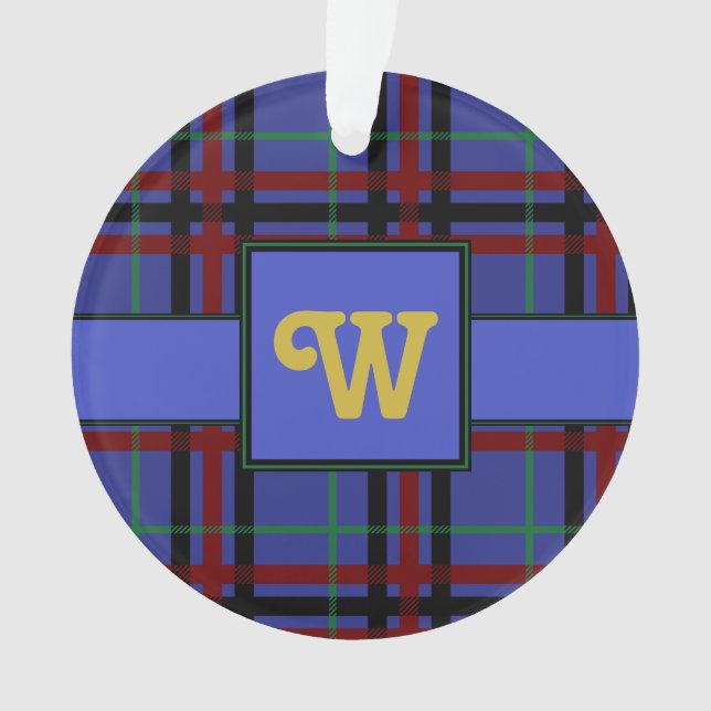 Jewel-Toned Plaid Acrylic Ornament (Front)