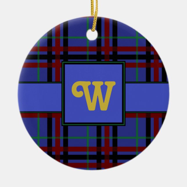 Jewel-Toned Plaid Ornament (Front)