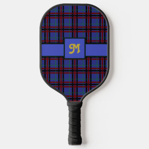 Jewel-Toned Plaid Pickleball Paddle
