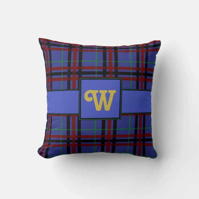 Jewel-Toned Plaid Pillow (Front)