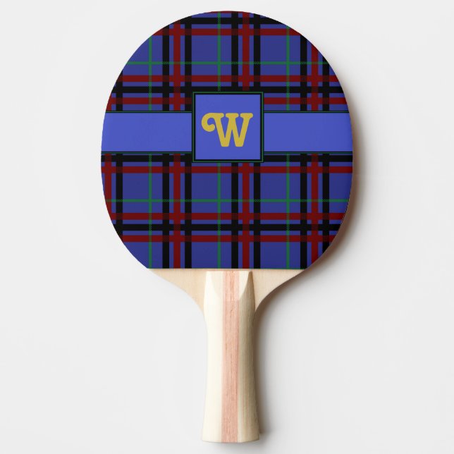Jewel-Toned Plaid Ping Pong Paddle (Front)