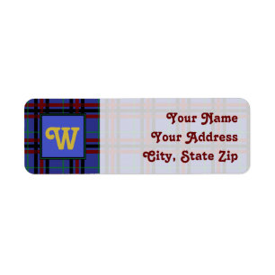 Jewel-Toned Plaid Return Address Label