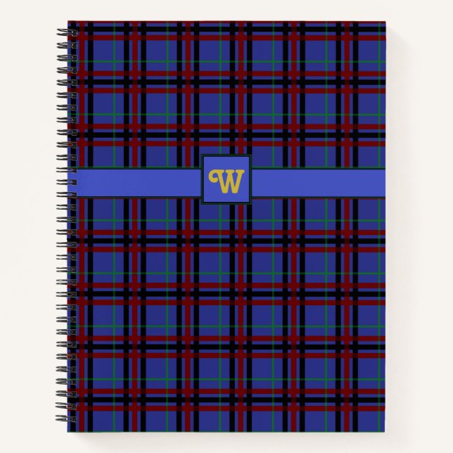 Jewel-Toned Plaid Spiral Notebook (Front)