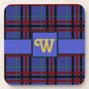Jewel-Toned Plaid Square Coaster