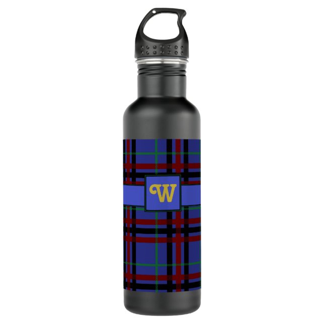 Jewel-Toned Plaid Water Bottle (Front)