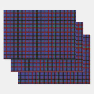 Jewel-Toned Plaid Wrapping Paper Set
