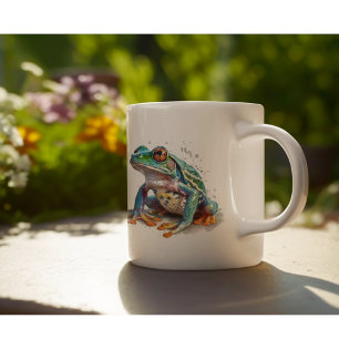 Jewel-Toned Watercolor Frog Coffee Mug