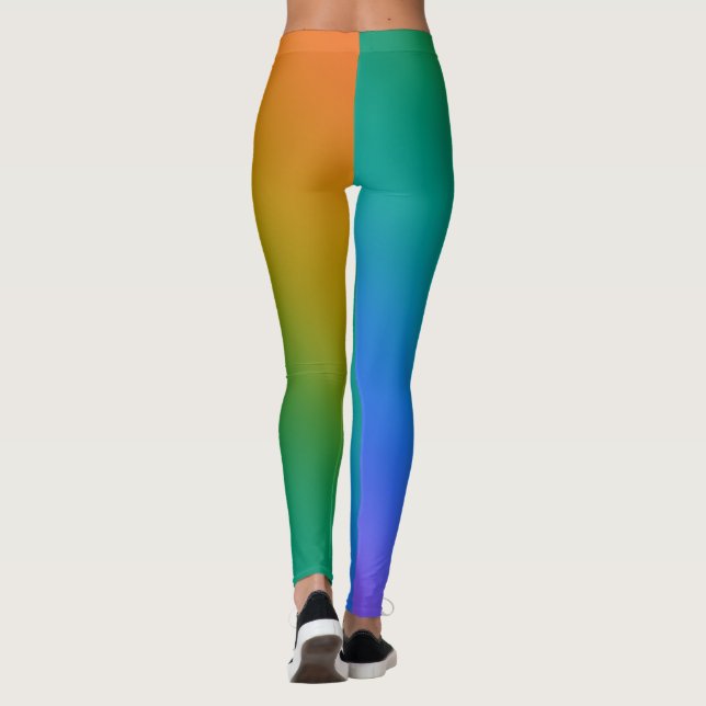 Jewel Tones Gradient Capri Leggings (Back)