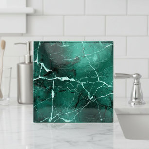Jewel Tones Marble Abstract Emerald Green ID1288 Tile