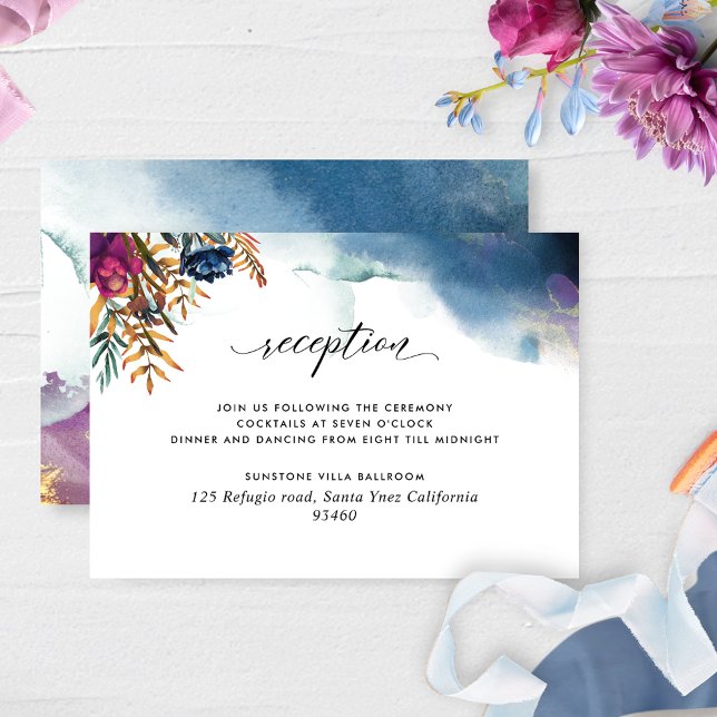 Jewel Tones, Mystic Garden Wedding Reception Enclosure Card (Creator Uploaded)