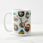 Jewel Tones Silly Christmas Hat Dog Photo Collage Coffee Mug<br><div class="desc">This funny and very merry Christmas gift mug will delight friends and family when you personalise it with the photos of your kids, family, friends and pets putting the whole crazy cast of characters in silly holiday Santa and elf hats. There is even a pair of reindeer antlers for that...</div>