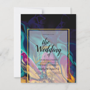 Jewel Tones WEDDING INK Plum Purple Teal Navy Gold