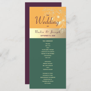 Jewel Tones Wedding Program Programme