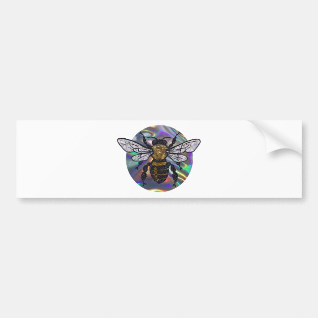 jeweled bee bumper sticker (Front)