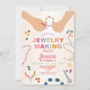 Jewelery Making Crafts Birthday Beading Jewellery Invitation