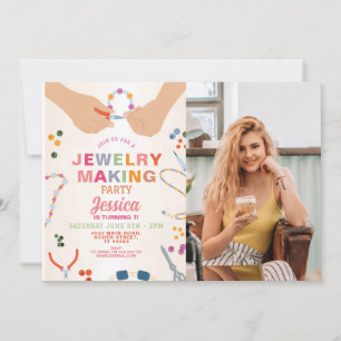 Jewelery Making Crafts Birthday Beading Jewellery  Invitation
