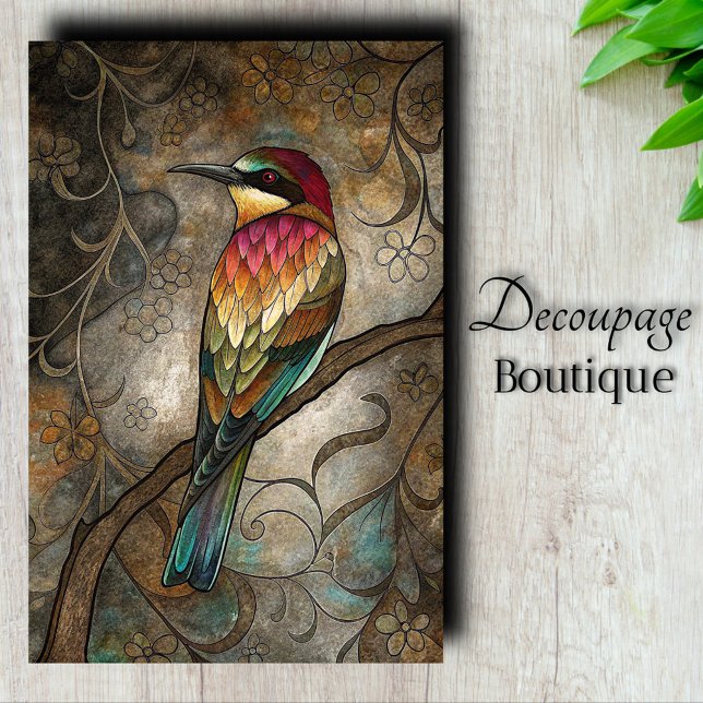 Jewelled Bee-Eater Decoupage Tissue Paper (Jeweled Bee-Eater Decoupage Tissue Paper)