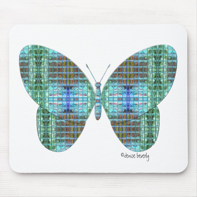 Jewelled Butterfly glass effect Mouse Pad (Front)