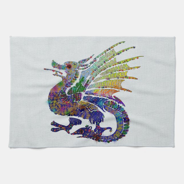 Jewelled Dragon Tea Towel (Horizontal)