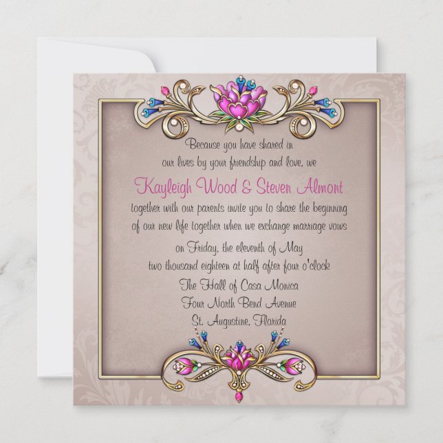 Jewelled Elegance Invitation (Front)