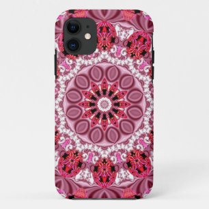 Jewelled Fans, Abstract Lace Candy, Red Pink Rose Case-Mate iPhone Case