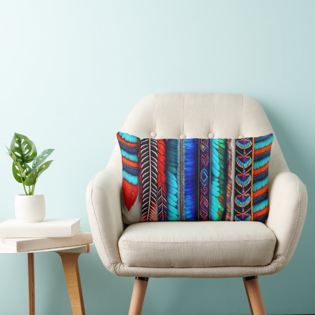Jewelled Feathers Lumbar Cushion (Chair)