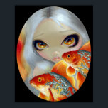 Jewelled Fish:  Silver and Gold ART PRINT goldfish<br><div class="desc">Fish have always been one of my favourite things to paint, and I'm exploring this further with my new "Jewelled Fish" series featuring mermaids and fishies with ornate decorative elements (fancy fish!). This first piece, "Silver and Gold" shows goldfish decorated with ornate silver adornments - a striking contrast - with...</div>