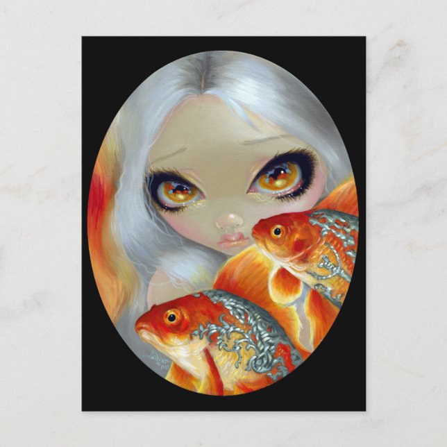 "Jewelled Fish:  Silver and Gold" Postcard (Front)