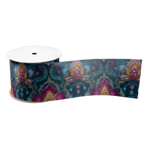 Jewelled Floral  Satin Ribbon