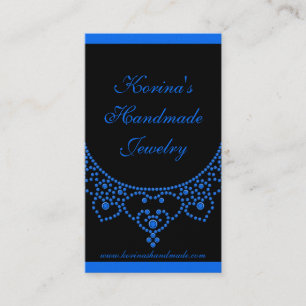 Jewelled Glam Business Card, Sapphire Blue Card