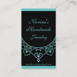 Jewelled Glam Business Card, Turquoise Card