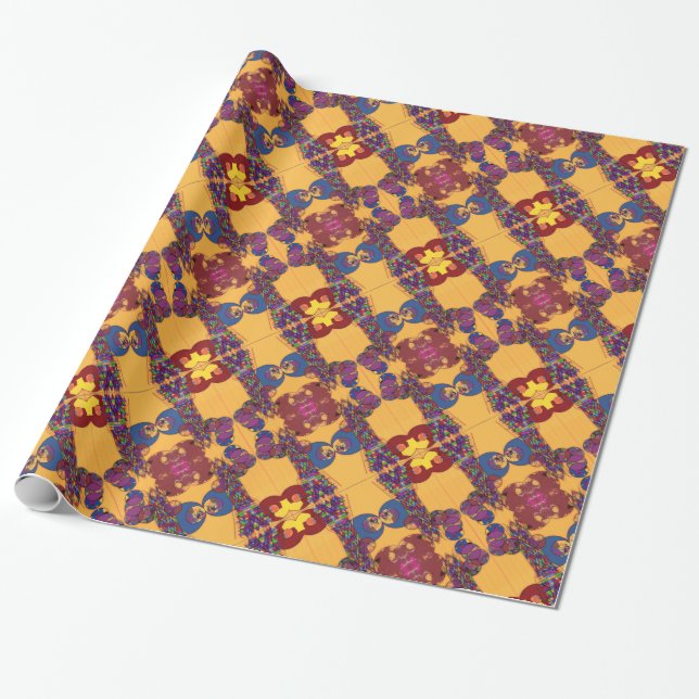 Jewelled Horizon Wrapping Paper (Unrolled)