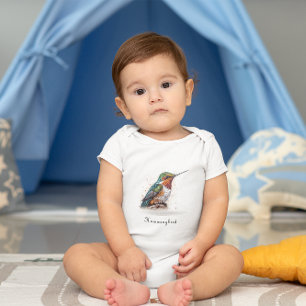 Jewelled Hummingbird Serenade, custom Baby Bodysuit
