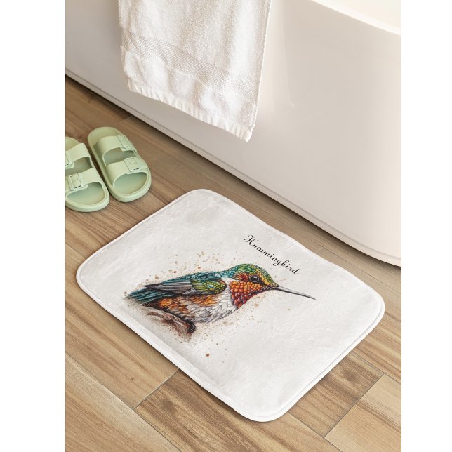 Jewelled Hummingbird Serenade, custom Bath Mat (Creator Uploaded)