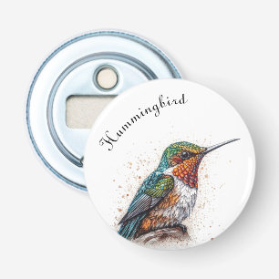 Jewelled Hummingbird Serenade, custom Bottle Opener